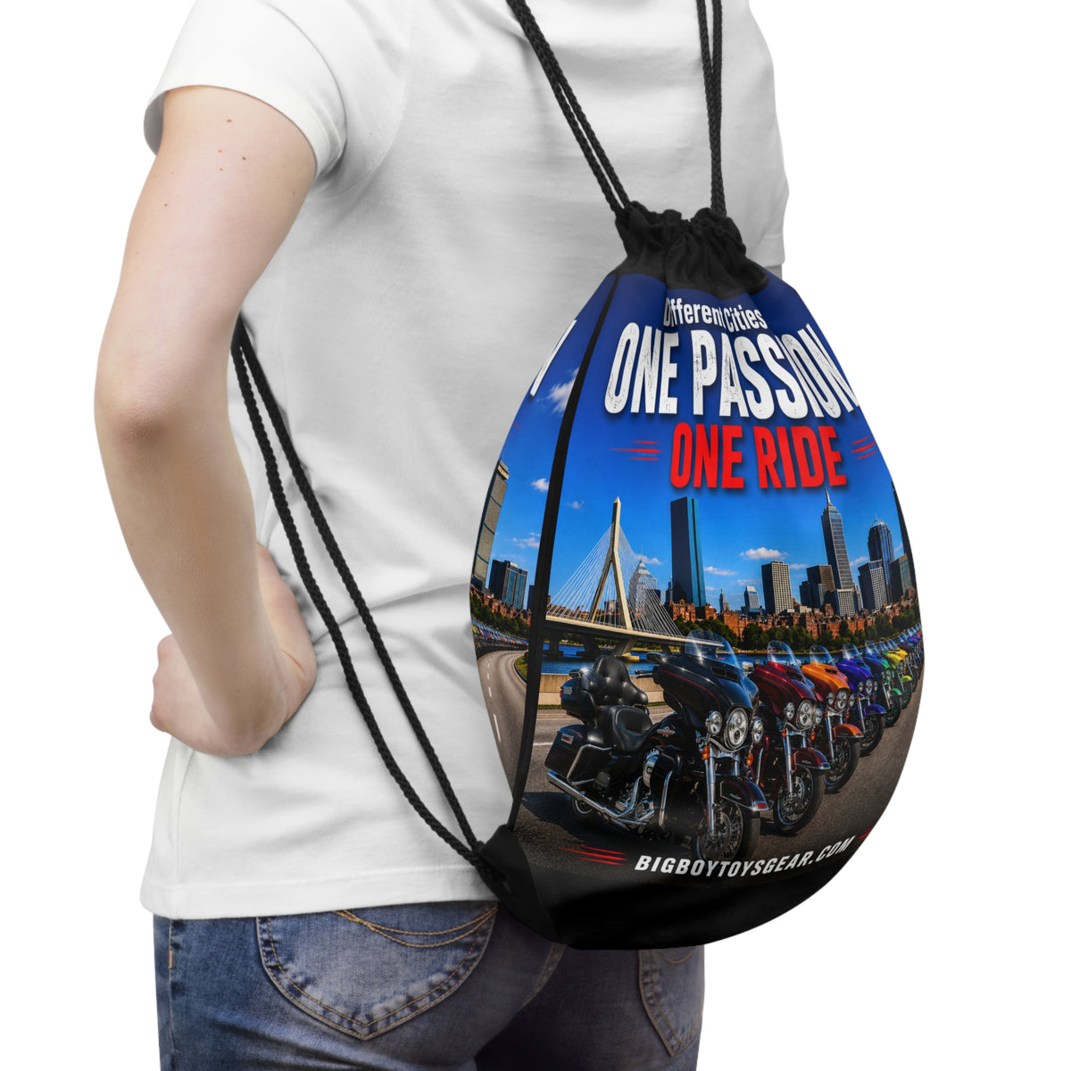 One Passion One Ride - Motorcycle - 2-Sided Drawstring bag