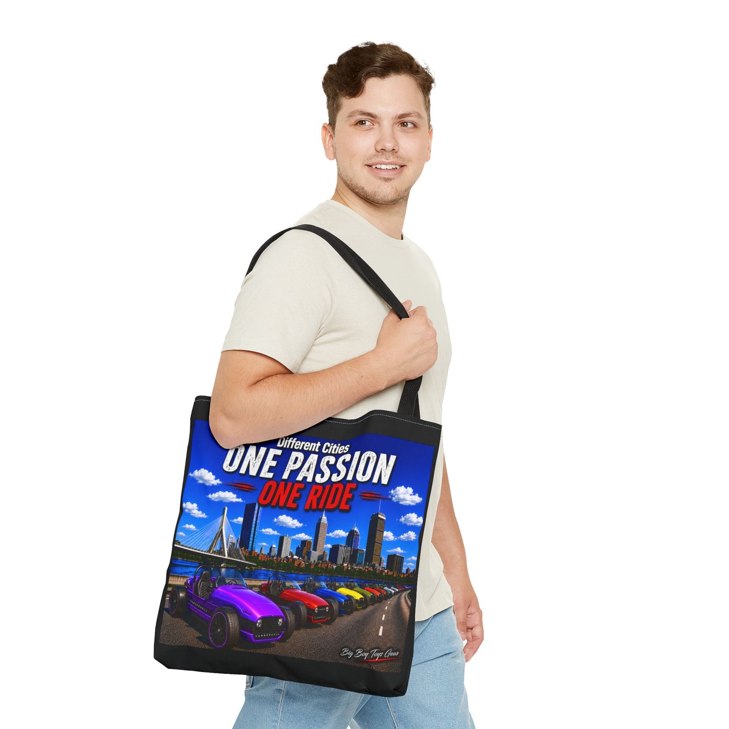 One Passion One Ride Car Lovers Tote Bag — City Skyline Automotive Tote