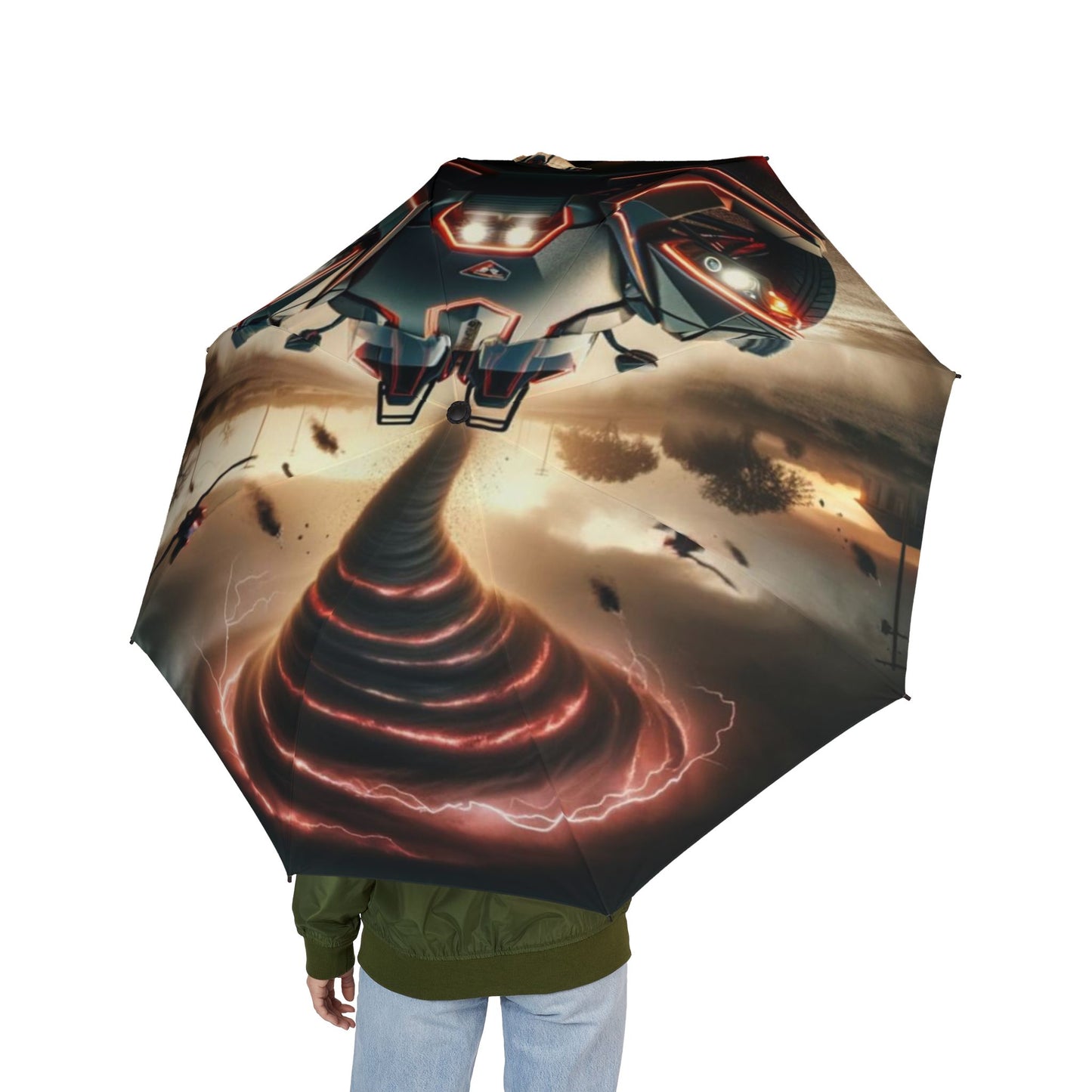 Storm Mech Foldable Umbrella — Sci‑Fi Mecha Tornado Design