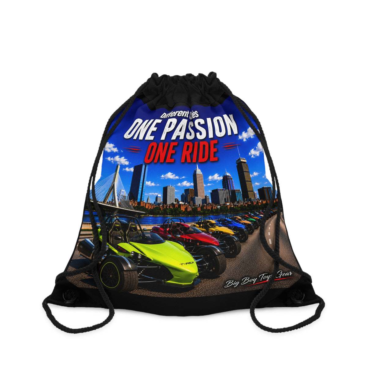 One Passion One Ride - T-Rex - 2 Sided Drawstring Bag