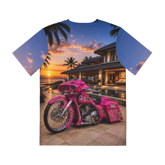 Pink Tropical Sunset - Motorcycle
