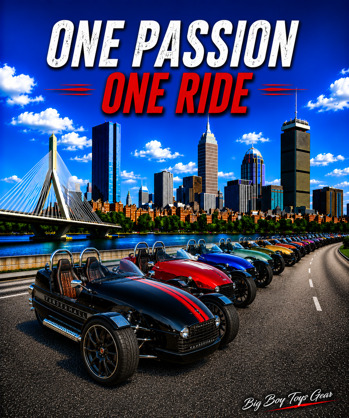 One Passion, One Ride - Vanderhall - Water Bottle