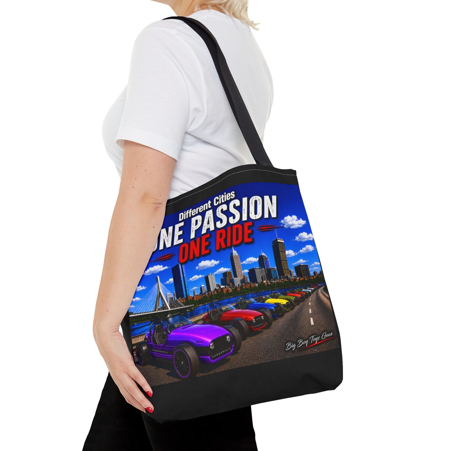 One Passion One Ride Car Lovers Tote Bag — City Skyline Automotive Tote